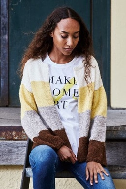 Kort trøje med striber opskrift 896263