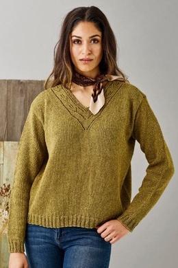 Strikkeopskrift på bluse med V-hals