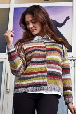 Strikkeopskrift på stribet sweater