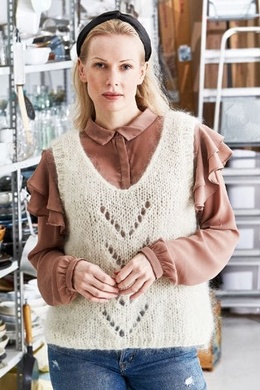 Strikkeopskrifter Vest med hulmønster