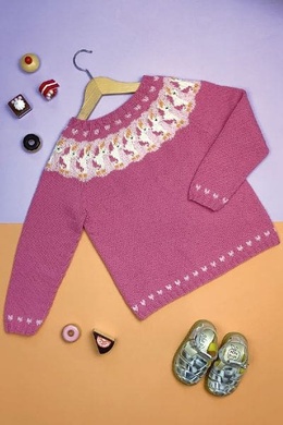 Strikkeopskrift på bluse med enhjørninger