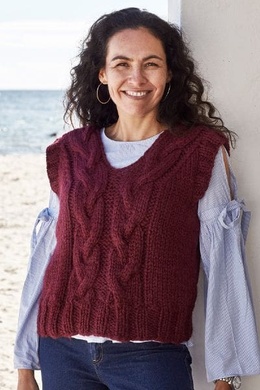 Strikkeopskrift Vest med snoninger
