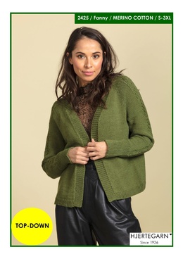 Strikkeopskrift på cardigan, der er strikke oppefra og ned