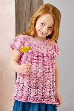 Strikkeopskrift på sommerbluse med hulmønster til børn
