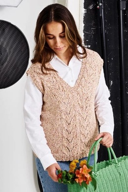 Strikket vest i bomuldsgarn