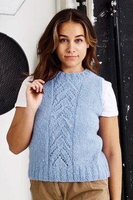 Strikkeopskrift Vest med hulmønster