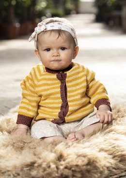 Strikkeopskrift stribet cardigan