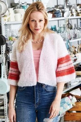 Strikkeopskrift på Trøje med striber og glitter