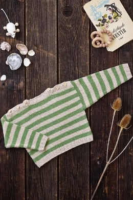 Strikkeopskrift på Stribet babybluse