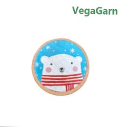 Træknap med isbjørn blå 18 mm