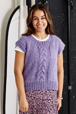 Strikkeopskrift Chunky vest med snoning