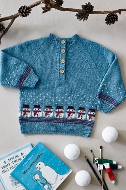 Strikkeopskrift på bluse med snemænd