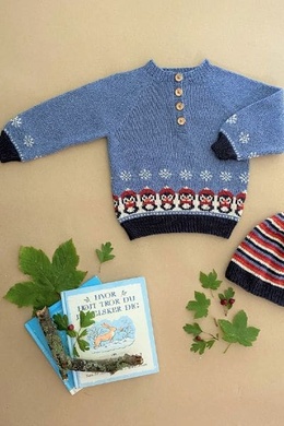 Strikkeopskrift på bluse med pingviner