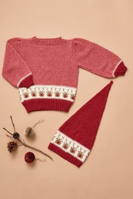 Strikkeopskrift på bluse og nissehue