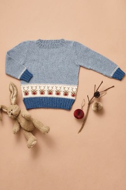 Strikkeopskrift på Bluse med Rudolf