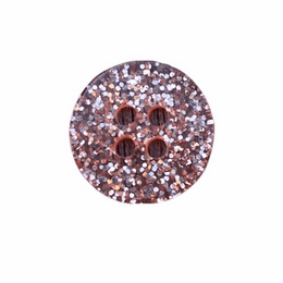 Plastikknap med glimmer og 2 huller Rosa