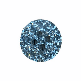 Plastikknap sølv-blågrå med glimmer