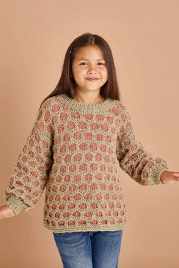 Strikkeopskrift på Sweater i bikubemønster