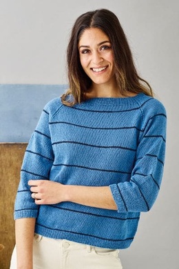 Raglanbluse med glimmerstriber