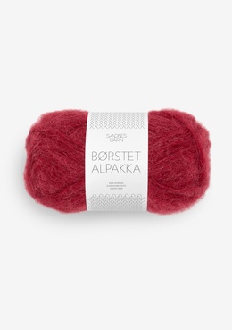 Garn Børstet Alpakka 4236 Dyb Rød