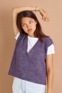 Strikkeopstrik på vest med v-udskæring