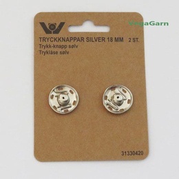 Tryklåse 18 mm Sølv