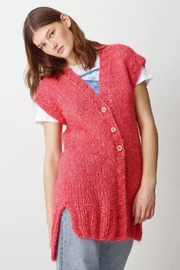 Strikkeopskrift på lang vest