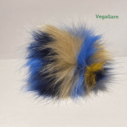 Pompon med trykknap Lyseblå, Mørkeblå, Beige, Gul