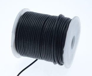 Rund lædersnøre Sort Ø1,5 mm