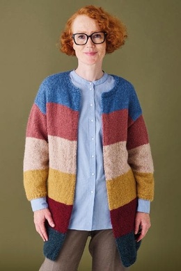 Strikkeopskrift på Lang trøje med brede striber