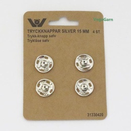 Tryklåse 15 mm Sølv