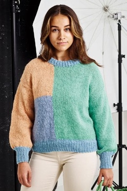 Strikkeopskrift på sweater med felter