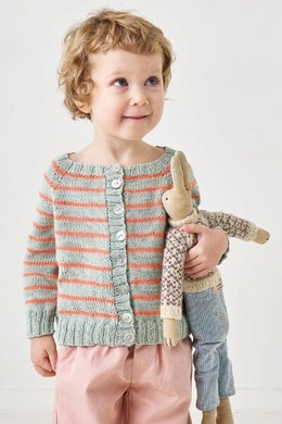 Strikkeopskrift på stribet babytrøje