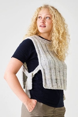 Strikkeopskrift på Vest med bindebånd