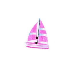 Plastikknap 18 mm rosa sejlbåd