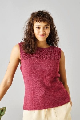 Strikkeopskrift på Sommertop i dobbeltgarn