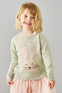 Strikkeopskrift på Bluse med kanin