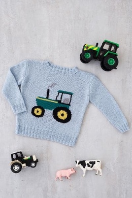 Strikkeopskrift til en Bluse med traktor
