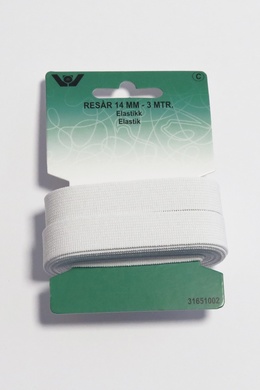 Elastik 14 mm Hvid 3 meter