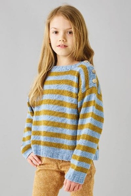 Strikkeopskrift på stribet bluse