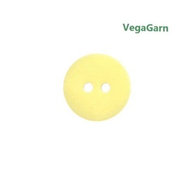 Plastikknap med 2 huller Gul 15 mm