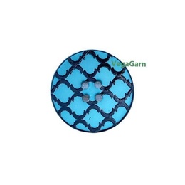 Plastikknap med rombemønster Grøn/Sort 18 mm