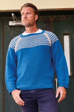 Strikkeopskrift Herresweater med mønster og struktur