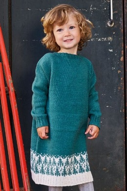 Strikkeopskrift til kjole med juletræer