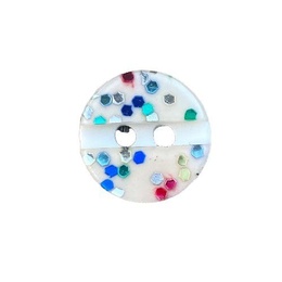 Plastikknap 11 mm flerfarvet glimmer