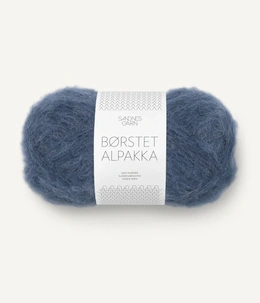 Garn Børstet Alpakka 6064 Blåbær