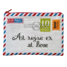 Broderet pung Air Mail