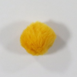 Pompon Kaninhår 60 mm Gul