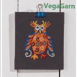 Broderi med Orange Ugle