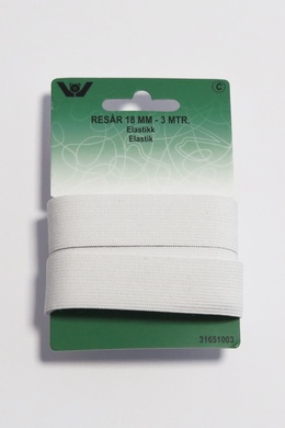 Elastik 18 mm Hvid